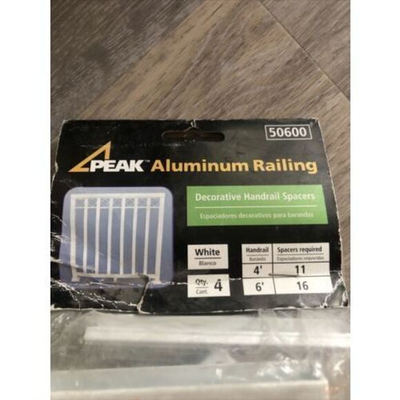 Peak Aluminum Railing White Aluminum Decorative Handrail Spacers Rail Kit. Read - Picture 3 of 9